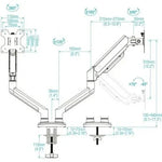 Soporte de Mesa para 2 Monitores TooQ DB1434TNR-W/ Giratorio/ Inclinable/ hasta 10kg - PixelPlaza