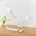 Soporte de Mesa para 2 Monitores TooQ DB1434TNR-W/ Giratorio/ Inclinable/ hasta 10kg - PixelPlaza
