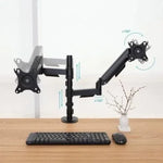 Soporte de Mesa para 2 Monitores TooQ DB1533TNR-B/ Giratorio/ Inclinable/ hasta 9kg - PixelPlaza