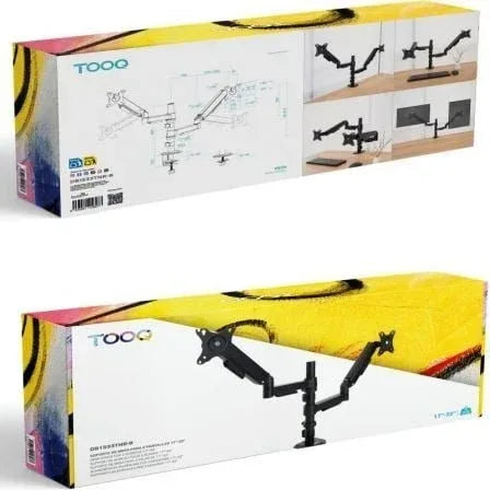 Soporte de Mesa para 2 Monitores TooQ DB1533TNR-B/ Giratorio/ Inclinable/ hasta 9kg - PixelPlaza