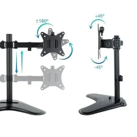 Soporte de Sobremesa para 2 Monitores TooQ DB1702TN-B/ Giratorio/ Inclinable/ hasta 9kg - PixelPlaza