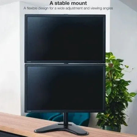Soporte de Sobremesa para 2 Monitores TooQ DB1703TNV-B/ Giratorio/ Inclinable/ hasta 9kg - PixelPlaza