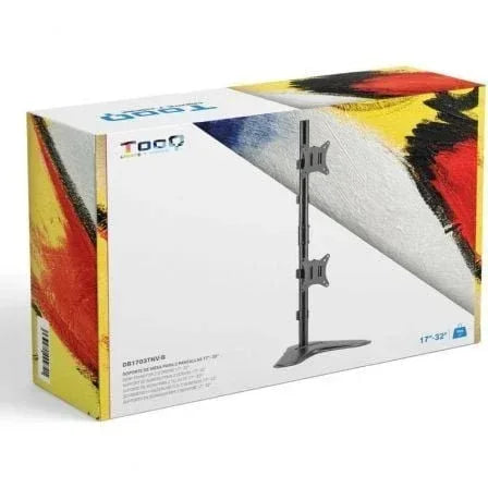 Soporte de Sobremesa para 2 Monitores TooQ DB1703TNV-B/ Giratorio/ Inclinable/ hasta 9kg - PixelPlaza