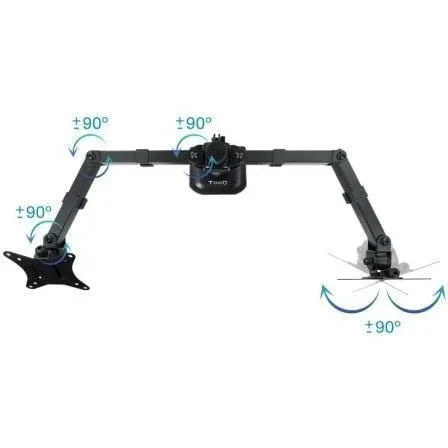 Soporte de Mesa para 2 Monitores TooQ DB1802TN-B/ Giratorio/ Inclinable/ hasta 8kg - PixelPlaza