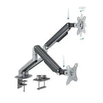 Soporte de Mesa para 2 Monitores TooQ DB4132TNR-G/ Giratorio/ Inclinable/ hasta 9kg - PixelPlaza