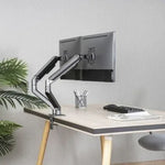 Soporte de Mesa para 2 Monitores TooQ DB4132TNR-G/ Giratorio/ Inclinable/ hasta 9kg - PixelPlaza