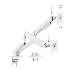 Soporte de Mesa para 2 Monitores TooQ DB4132TNR-W/ Giratorio/ Inclinable/ hasta 9kg - PixelPlaza
