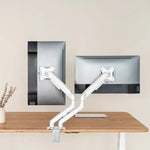 Soporte de Mesa para 2 Monitores TooQ DB4132TNR-W/ Giratorio/ Inclinable/ hasta 9kg - PixelPlaza