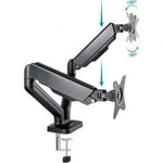 Soporte de Mesa para 2 Monitores TooQ DB5132TNR-B/ Giratorio/ Inclinable/ hasta 9kg - PixelPlaza