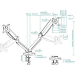 Soporte de Mesa para 2 Monitores TooQ DB5132TNR-B/ Giratorio/ Inclinable/ hasta 9kg - PixelPlaza