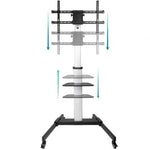 Soporte de Suelo Inclinable/ Ajustable con Ruedas TooQ FS1886M-B para TV de 37-86"/ hasta 50kg - PixelPlaza
