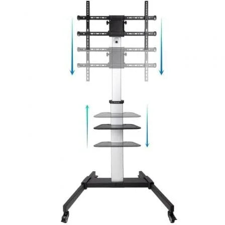 Soporte de Suelo Inclinable/ Ajustable con Ruedas TooQ FS1886M-B para TV de 37-86"/ hasta 50kg - PixelPlaza