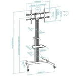 Soporte de Suelo Inclinable/ Ajustable con Ruedas TooQ FS1886M-B para TV de 37-86"/ hasta 50kg - PixelPlaza