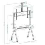 Soporte de Suelo con Ruedas TooQ FS20208M-B para TV de 55-100"/ hasta 120kg - PixelPlaza