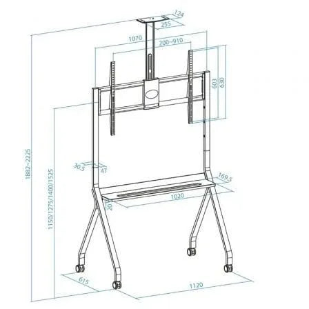 Soporte de Suelo con Ruedas TooQ FS20208M-B para TV de 55-100"/ hasta 120kg - PixelPlaza