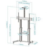 Soporte de Suelo Inclinable/ Ajustable con Ruedas TooQ FS20300M-B para TV de 60-100"/ hasta 100kg - PixelPlaza