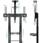 Soporte de Suelo Inclinable/ Ajustable con Ruedas Tooq FS20400HM-B para TV de 60-100"/ hasta 100kg - PixelPlaza