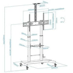 Soporte de Suelo con Ruedas Inclinable/ Nivelable TooQ FS20404HM-B para TV de 60-100"/ hasta 100kg - PixelPlaza