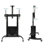 Soporte de Suelo Inclinable con Ruedas TooQ Narnia FS20500M-B para TV de 60-100"/ hasta 100kg - PixelPlaza