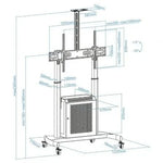 Soporte de Suelo Inclinable con Ruedas TooQ Narnia FS20500M-B para TV de 60-100"/ hasta 100kg - PixelPlaza