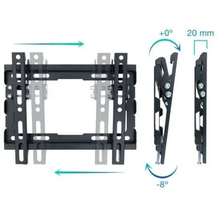 Soporte de Pared Inclinable TooQ LP1044T-B para TV de 23-43"/ hasta 45kg - PixelPlaza