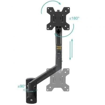 Soporte de Pared para Monitor TooQ LP1334TNR-B/ Giratorio/ Inclinable/ Rotatorio/ hasta 10kg - PixelPlaza