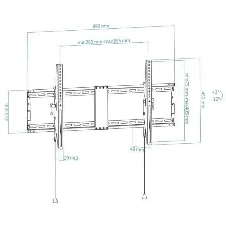 Soporte de Pared Inclinable TooQ LP4391T-B para TV de 43-90"/ hasta 70kg - PixelPlaza