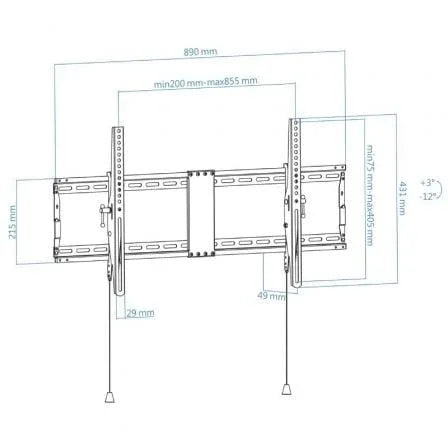 Soporte de Pared Inclinable TooQ LP4391T-B para TV de 43-90"/ hasta 70kg - PixelPlaza