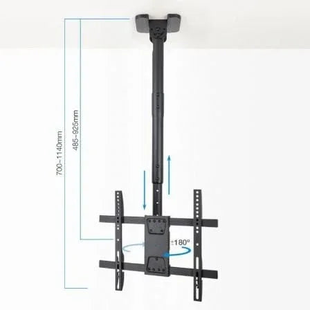 Soporte de Techo Giratorio/ Inclinable/ Nivelable TooQ LPCE1175TSLI-B para TV de 32-75"/ hasta 60kg - PixelPlaza