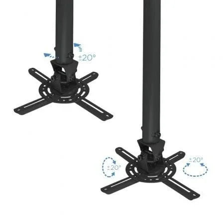 Soporte de Techo para Proyector TooQ PJ3030TN-B/ Inclinable/ Giratorio/ Nivelable/ hasta 20kg - PixelPlaza