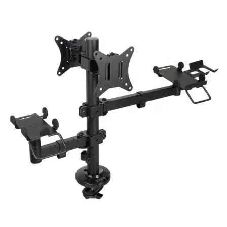 Soporte de Mesa para 2 Monitores, TPV, Impresora, Términal y Lector TooQ TQPM0002/ Giratorio/ Inclinable/ hasta 9kg - PixelPlaza