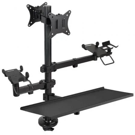 Soporte de Mesa para TPV 2 Monitores TooQ TQPM0003/ Giratorio/ Inclinable/ Rotatorio/ hasta 9kg - PixelPlaza