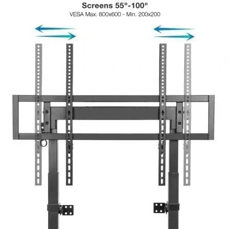 Soporte de Pared Fijo/ Suelo TooQ HIPERIÓN FS2280M-B para TV de 55-100"/ hasta 120kg - PixelPlaza