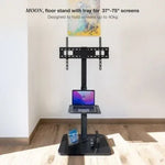 Soporte de Suelo Inclinable/ Ajustable TooQ MOON FS2287M-B para TV de 37-75"/ hasta 40kg - PixelPlaza