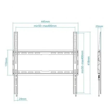 Soporte de Pared Fijo TooQ LP1070F-B para TV de 32-70"/ hasta 45kg - PixelPlaza