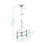 Soporte de Techo Giratorio/ Inclinable/ Nivelable TooQ LPCE1186TSLI-XL-B para TV de 43-86"/ hasta 60kg - PixelPlaza