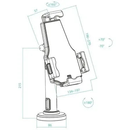 Soporte de Mesa/Pared para Smartphone/Tablet TooQ TQTDS0812/ Antirrobo/ Negro - PixelPlaza