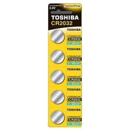 Pack de 5 Pilas de Botón Toshiba CR2032/ 3V - PixelPlaza