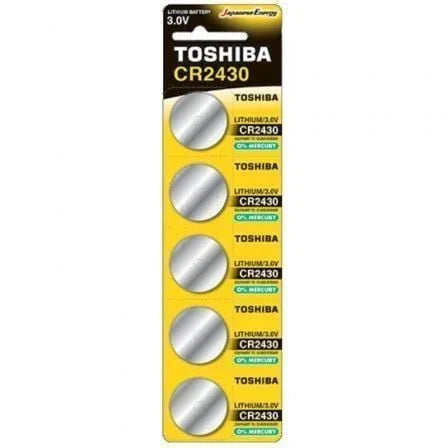 Pack de 5 Pilas de Botón Toshiba CR2430/ 3V/ Alcalinas - PixelPlaza