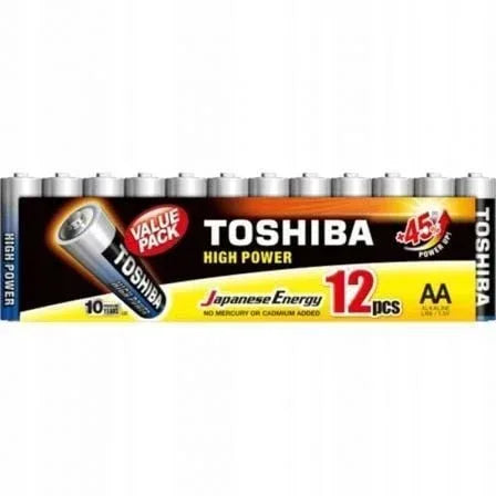 Pack de 12 Pilas AA Toshiba High Power LR6/ 1.5V/ Alcalinas - PixelPlaza