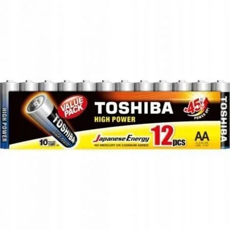 Pack de 12 Pilas AA Toshiba High Power LR6/ 1.5V/ Alcalinas - PixelPlaza