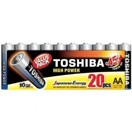 Pack de 20 Pilas AA Toshiba High Power LR6/ 1.5V/ Alcalinas - PixelPlaza