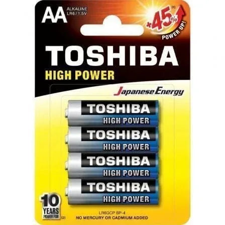 Pack de 4 Pilas AA Toshiba High Power LR6/ 1.5V/ Alcalinas - PixelPlaza