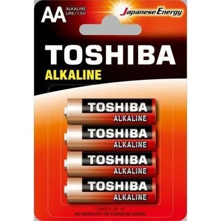 Pack de 4 Pilas AA Toshiba Alkaline LR6/ 1.5V/ Alcalinas - PixelPlaza