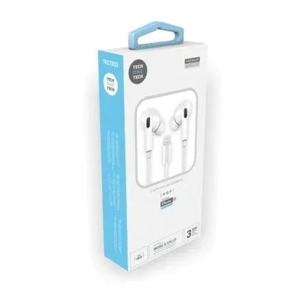Auriculares Intrauditivos Tech One Tech earTECH HOP TEC1202/ con Micrófono/ Lightning/ Blancos - PixelPlaza
