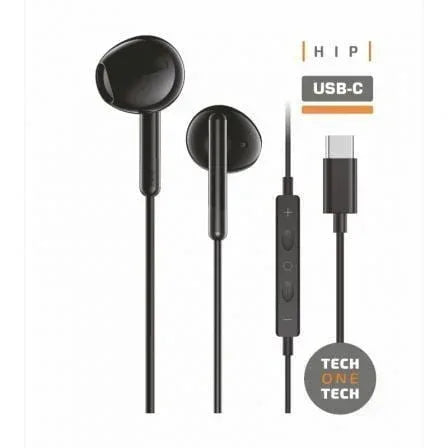Auriculares Intrauditivos Tech One Tech earTECH TEC1302/ con Micrófono/ USB Tipo-C/ Negros - PixelPlaza