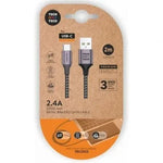 Cable USB 2.0 Tipo-C Tech One Tech TEC2023/ USB Tipo-C Macho - USB Macho/ 2m/ Gris - PixelPlaza