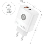 Cargador de Pared GaN Tech One Tech GaN TEC2270/ 1xUSB Tipo-C/ 1xUSB/ 65W/ Blanco - PixelPlaza