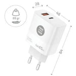 Cargador de Pared GaN Tech One Tech PD TEC2273 / 1xUSB Tipo-C/ 1xUSB/ 65W - PixelPlaza