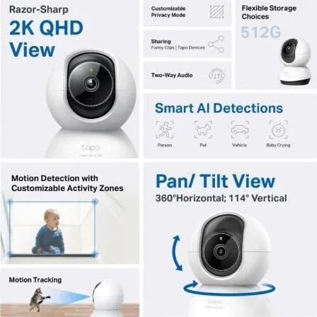 Cámara de Videovigilancia TP-Link Tapo TC72/ 360º/ Visión Nocturna/ Control desde APP - PixelPlaza